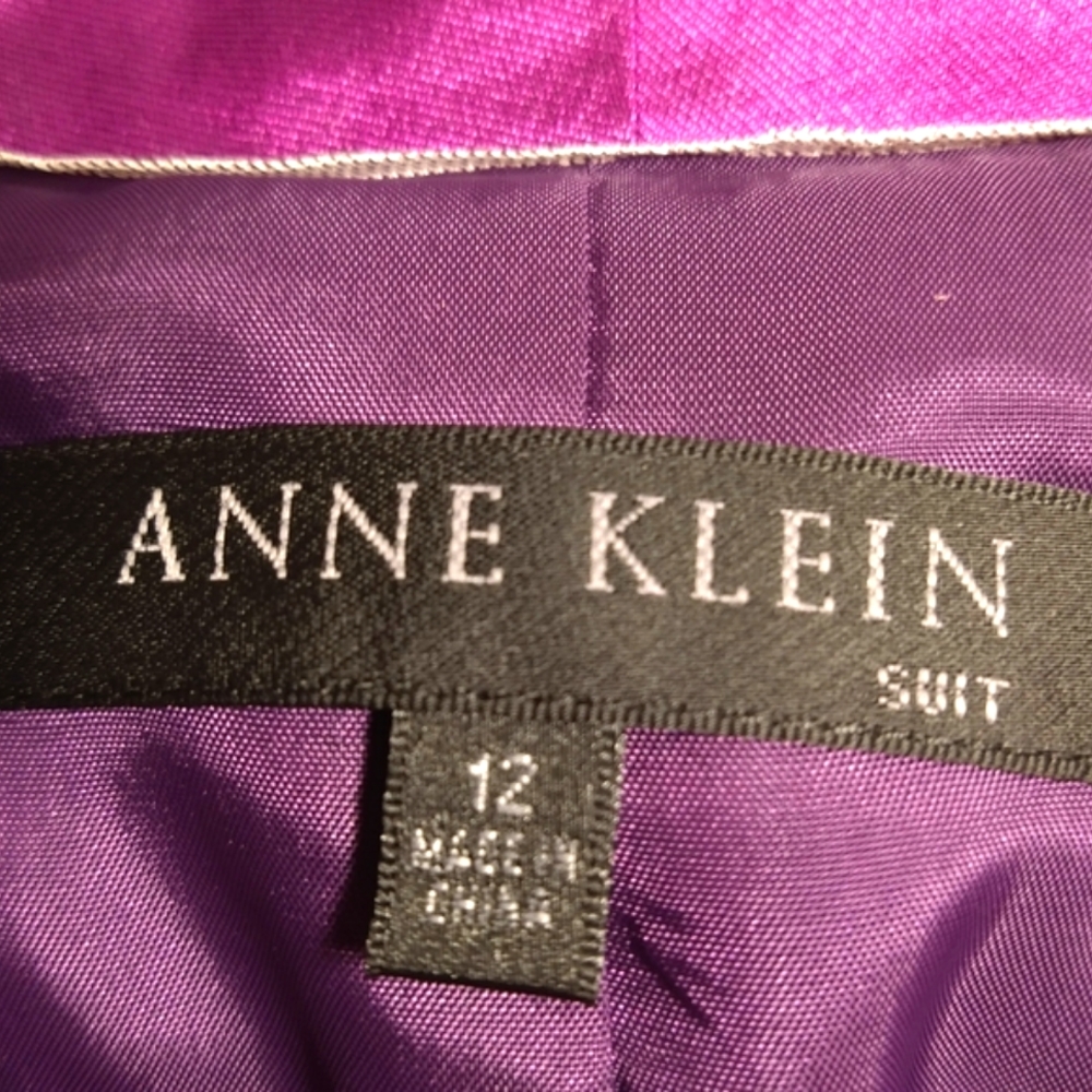 ANNE KLEIN NEW YORK NEW YORK 'IMPERIAL PURPLE' SKIRT SUIT 12 USA NWT - Picture 9 of 11